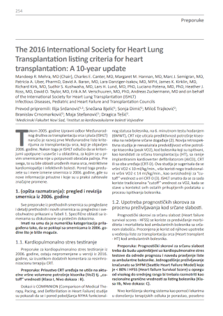 The 2016 International Society for Heart Lung Transplantation listing criteria for heart transplantation: A 10-year update